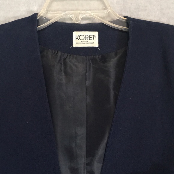 KORET Navy Blue Gold Trim Wrinkle Resistant Fully Lined Like New Career Blazer - Picture 4 of 16